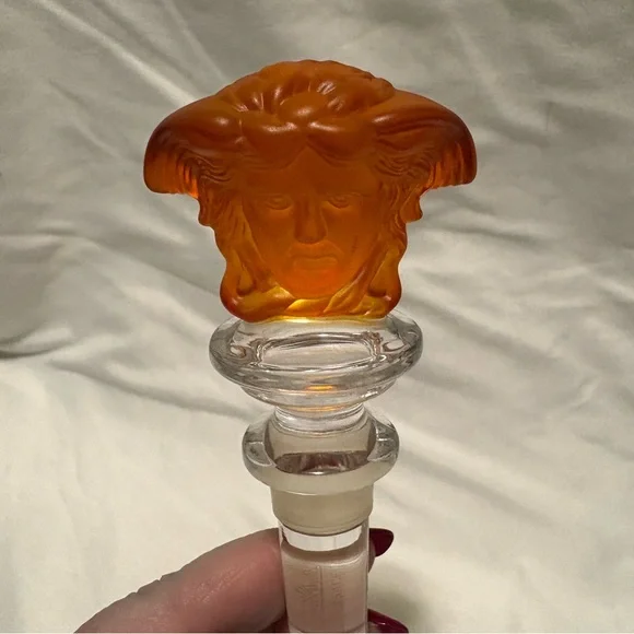 Versace x Rosenthal Medusa Crystal Bottle Stopper Amber color NEW - Picture 5 of 7